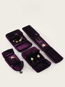 Upmarket Velvet Double-Open Jewelry Box Necklace Bracelet Ring Earring Pearl Gift Packaging Storage Box by Inbene Summer 2024