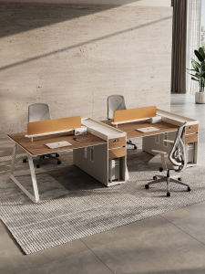 Modern Simple Office Desk And Chair Combination for Six People Staff Desk Desk Dimensions And Accessories Included