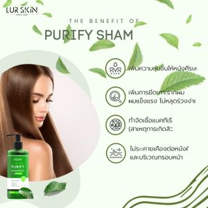 🔥 ส่งฟรี ส่งไว🔥 LUR SKIN TEA TREE PURIFY SHAMPOO แชมพูบำรุงหนังศรีษะ 300 ml จัดการปัญหาสิวบนหนังศีรษะ รากผมแข็งแรงบรรเทาการหลุดร่วง