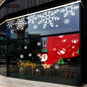 Gift Santa Claus Glass Protector Stickers Christmas Decoration Clothing Shop Cafe Beautifying Window Atmosphere Decoration
