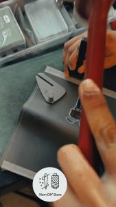 Thước Canh Giữ Da Khi Rút Đục Nattools Chất Thép Trắng Không Gỉ Dụng Cụ Làm Đồ Da Túi Xách Bóp Ví Thủ Công Handmade DIY