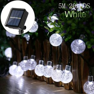 HOOPET | 20/50/100 LED Solar String Lights Warm White Outdoor Crystal Globe Lights Waterproof Solar Festoon Fairy Light For Garden