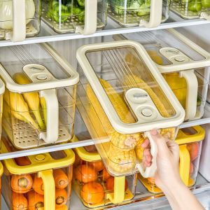 Large Capacity Food Grade Refrigerator Storage Box with Handle Drainage ness Preservation Box Dustproof Moisture Proof