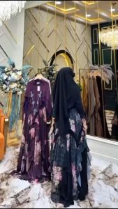 Labinka Vol 8 by Soekha Gamis Syari Set Khimar Premium Ceruty Babydoll Printing