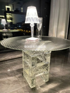 Minimalist Creative Transparent Acrylic Tea Table round Changhong Living Room Accessible Luxury Glass Side Table Bar B & B Small Table