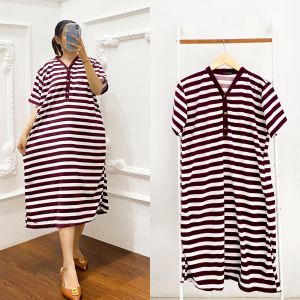 Cici dress daster garis korean style terhits 2024 baju pakaian fashion wanita viral tercantik