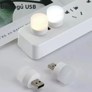 Đèn Ngủ USB Đèn LED Trắng Ấm Có Thể Cắm Vào Tiết Kiệm Năng Lượng Đèn Đọc Sách Môi Trường Gia Đình Di Động - Gói 1/3/5 Chiếc