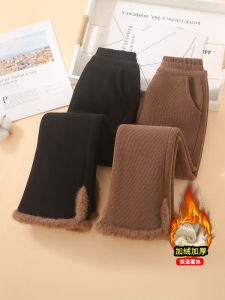 Thickened Fleece Girls Winter Bell Bottom Pants High Waist Corduroy Children Super Thick Autumn Winter Light Corduroy Micro Flared Pants