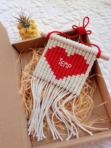 Handcrafted DIY Material New Year Decorative Painting Entrance Living Room Electric Meter Box Lucky Character TempMacrame Wall Hanging