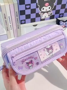 Kuromi กระเป๋าดินสอ ลายการ์ตูนน่ารัก 9 ชั้น จุของได้เยอะ สําหรับนักเรียนประถม