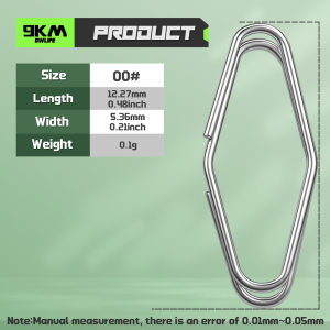 9KM DWLIFE | 9KM Fishing Snap 50pcs Stainless Steel Fishing Clip Power Speed Clip Quick Change for Lure Saltwater Freshwater Fishing