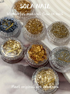 Solanail Nail Art Foil Thread Gold Leaf Irregular Silver Dust Internet Famous Nail Decoration Accessories Large Bottle