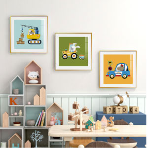 Modern Minimalist Cartoon Car Theme Wall Decorative Painting Childrens Room Background Wall Hanging Picture Boys Nursery Artwork