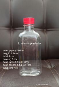 botol gepeng 300 ml tebal food grade isi 6 botol