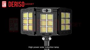 DERISO Solar Street Light Led Wall Lamp 264 LED Outdoor Motion Sensor Reflector Waterproof