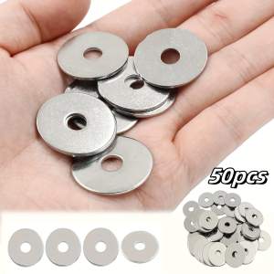 [Popular Choice] 50pcs Heavy-Duty Stainless Steel Flat Washers M6/M8 Sizes - Durable Metal Screw Gaskets