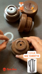 [HỎA TỐC] Nắp phích 1.3 Lít Rạng Đông 1340ST1E nút nhựa đen thay thế gioăng ron phụ kiện thay thế bình thủy bình giữ nhiệt 1340 ST1E 1300ml