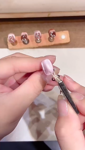 Paket Nail Art 3pcs Magnet Cat Eye Alat Manicure Multifungsi Potongan besi kelinci & Love Peralatan Salon Kuku