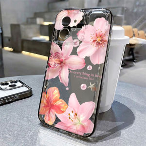 Pink Lily Flower For iPhone 17 16 11 15 12 13 14 Pro Max Case 17 Air 17pro Max iPhone11 iPhone17 Clear Back Cover Bumper Funda
