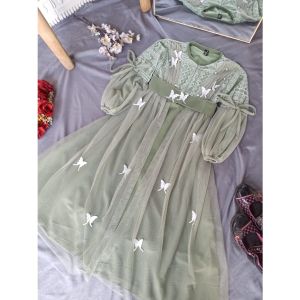 GAMIS TANIA ANAK USIA 1-15 TAHUN / GAMIS LEBARAN ANAK / GAMIS KUPU KUPU