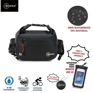 LAZ033) HIGH QUALITY 10L SNIPER WATERPROOF Bag IP X6 2in1 DRY BAG OUTDOOR BAG Rider Bag Chest Bag Waist bag