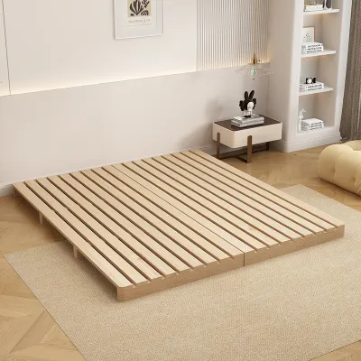 Japanese Style Low Platform Bed Frame Solid Wood No Headboard