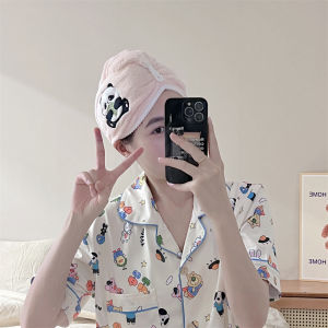 Ultra-Thick Hair Drying Cap for Home Use Cute Cartoon Design Absorbent Quick-Dry Shampoo Head Towel No-Flyaway Fur