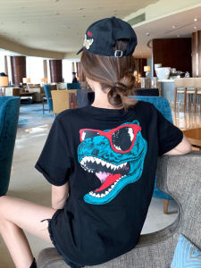 Summer Vintage Dinosaur Print T-Shirt