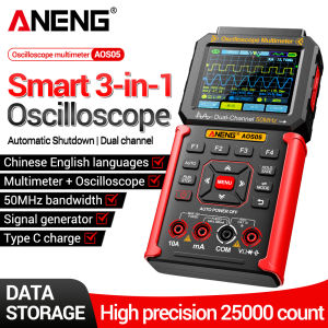 ANENG | ANENG AOS05 Multifunctional 50MHz Portable Digital Oscilloscope Multimeter Signal Generator 3-in-1 Dual Channel Maintenance Tool
