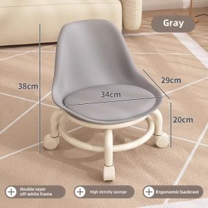 Modern Minimalist Home Furniture Transparent Sliding Chair with Wheels Small Stool Low Stool Silent Living Room Furniture