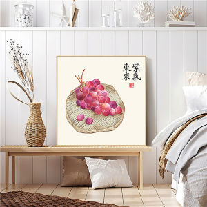 New Chinese Style Decorative Pomegranate And Persimmon Painting Core Living Room Restaurant Tea Room Self Adhesive Hanging Artwork