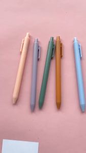 Bút Bi Mực Đen Có Nút Bấm Màu Macaron Cho Học Sinh Ngòi 0.5mm