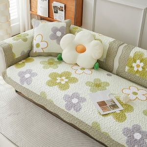 Japan Import Mujie Minimalist Pure Color Sofa Cushion All Year Round Pure Cotton Fabric Non-Slip Cushion Winter General Modern