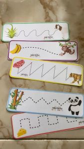 Wipe and Clean Tracing Card / Kartu Belajar Menulis untuk PAUD TK Pra-TK / Line Writing Skill Pattern Pola Garis