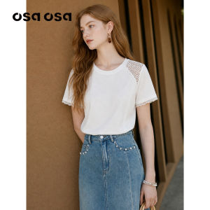 OSA | Elegant Lace Trimmed Short Sleeve T-Shirt Summer