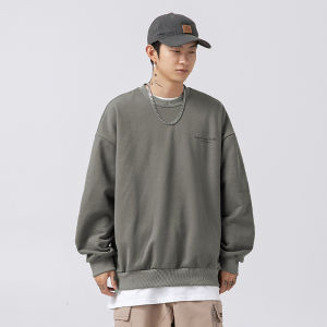 เสื้อสเวตเตอร์คอตั้งมีฮู้ดผ้าขนแกะหนาสำหรับผู้ชายและผู้หญิง ทรงหลวม แขนยาว ทรงหลวม เทรนด์ฤดูใบไม้ร่วง 2024 แฟชั่นสตรีท