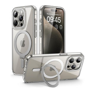 เคสโทรศัพท์ขาตั้งซ่อนรูปสำหรับ iPhone 17 16 15 14 13 12 11 Pro Max สำหรับทึ่คลุมโทรศัพท์ใส MagSafe กับขาตั้งสำหรับ iPhone โทรศัพท์17 Air 16 15 14 Plus เคสกันกระแทกกันกระแทกทางทหาร