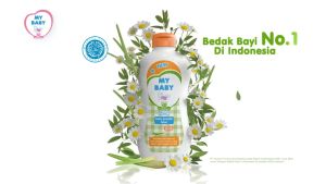 Bisa COD - Dapat 3 pcs My Baby Powder Bedak Bayi Anti Biang Keringat || Plus Telon || Wangi Fruity Soft & Gentle 50 gr