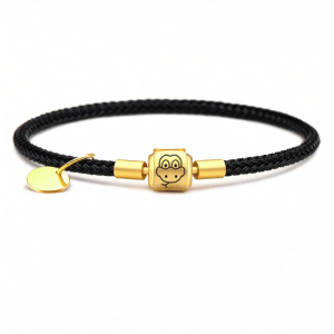 Gold Embossed Horse Red String Bracelet Waterproof Stainless Steel 3D Hard Gold Weaving Leather Rope Good Luck Bead Hand Rope