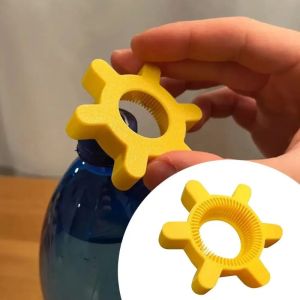Multi-function Flower Bottle Cap Opener Yellow Plastic Rotary Bottle Opener Bar Supplies Bottle Opener Kitchen Tool