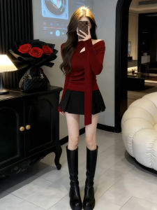 ZHENMANZI | Lace Hollow Red Women Spring Dress Set