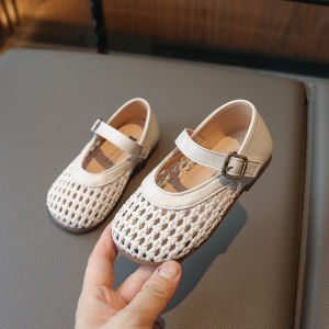 Braided Princess Hollow-toe Leather Sandals for Girls