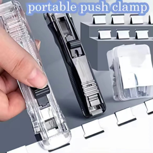 Portable Handheld Paper Clam Push Clip Dispenser Large Size Fast Paper Clipper for School Office