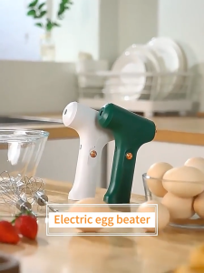 Electric Hand Mixer Rechargable Mixers for Baking Cordless Handheld Mini Turbo Whisk Mixer Electric Egg Beater with 2 Stainless Steel Whisks for Cookies Brownie Whipping Cakes