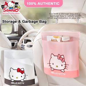100% Authentic Sanrio Hello Kitty Garbage Bag Suitable for Car Sticky Desktop Cleaning Bag Table Garbage Bag Cute Portable Household Disposable Plastic Bags LFB210