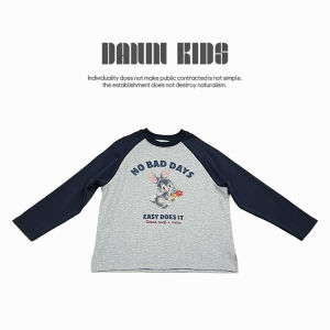 Trendy Splice Printed Loose Top Shoulder Sleeve for Girls Child Clothing Cotton Long Sleeve round Neck Spring Autumn Wear