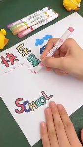 Spidol Garis Aesthetic Warna Warni Spidol Garis Motif Lucu 1 Set 6 Pcs pulpen roller pen Higlighter Random Spidol Garis Line Marker Alat Tulis Kantor ptt