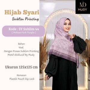 WDY-MUDY//Jilbab segi empat SYARI sublim printing VOAL premium MAFAZA