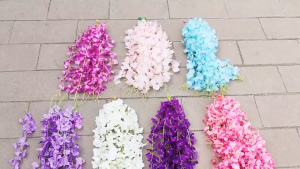 1 Pcs 50cm Artificial Silk Wisteria Flower Vines Hanging Rattan Flowers Wedding Home