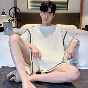 Japanese GP Pajamas Mens Summer Modal Short-Sleeved Thin Teenagers Boys Can Outerwear Homewear Suit